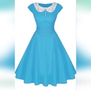 Vintage Audrey Hepburn Style 1940s Rockabilly Evening Dress